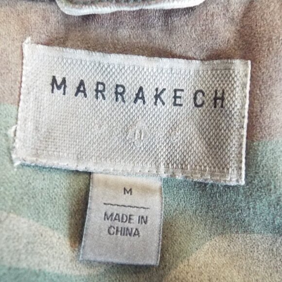 Anthro Marrakech Camo Moto Front Zip Faux Suede Jacket Size Medium - Picture 9 of 9